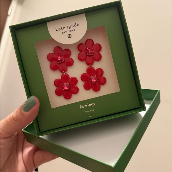 kate spade new york x Target - Red Floral Dangle Earrings - Picture 7 of 10